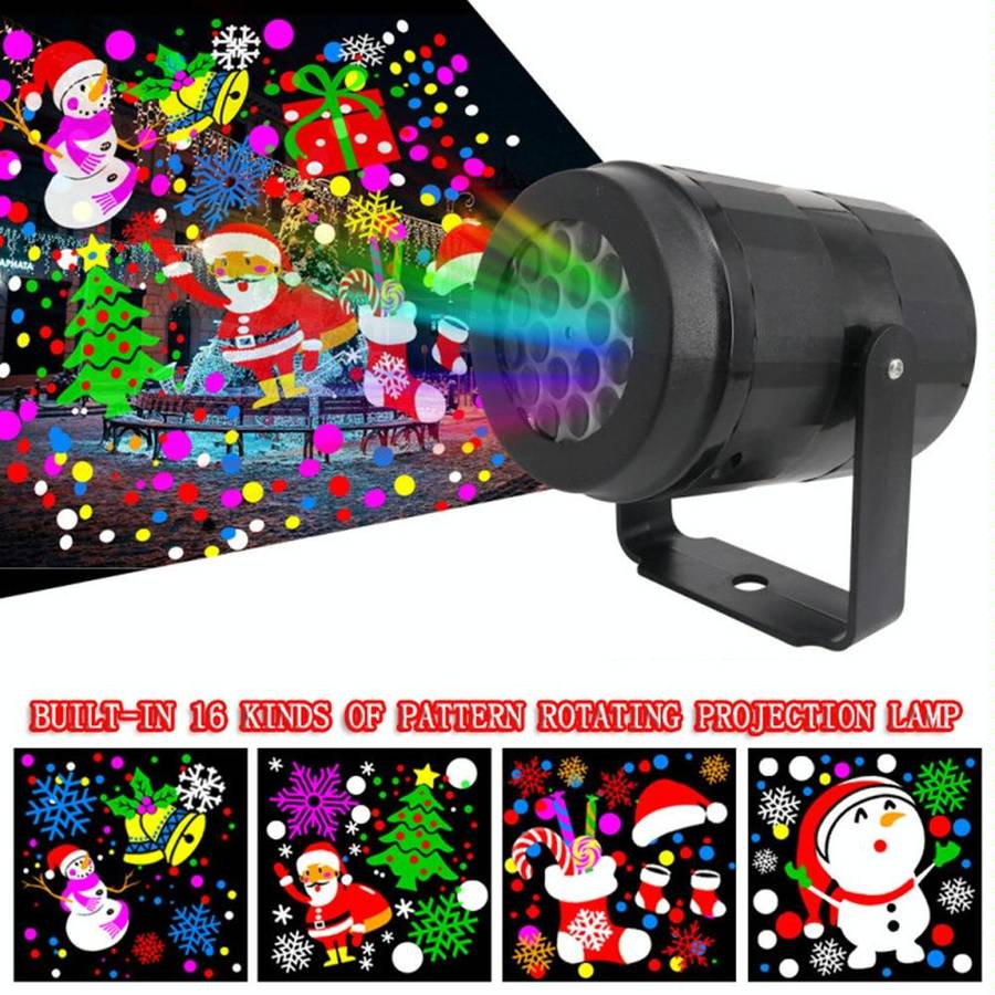 4W LED Snowflake Christmas Decoration Projector Light with 16 Patterns, Spec: US Plug