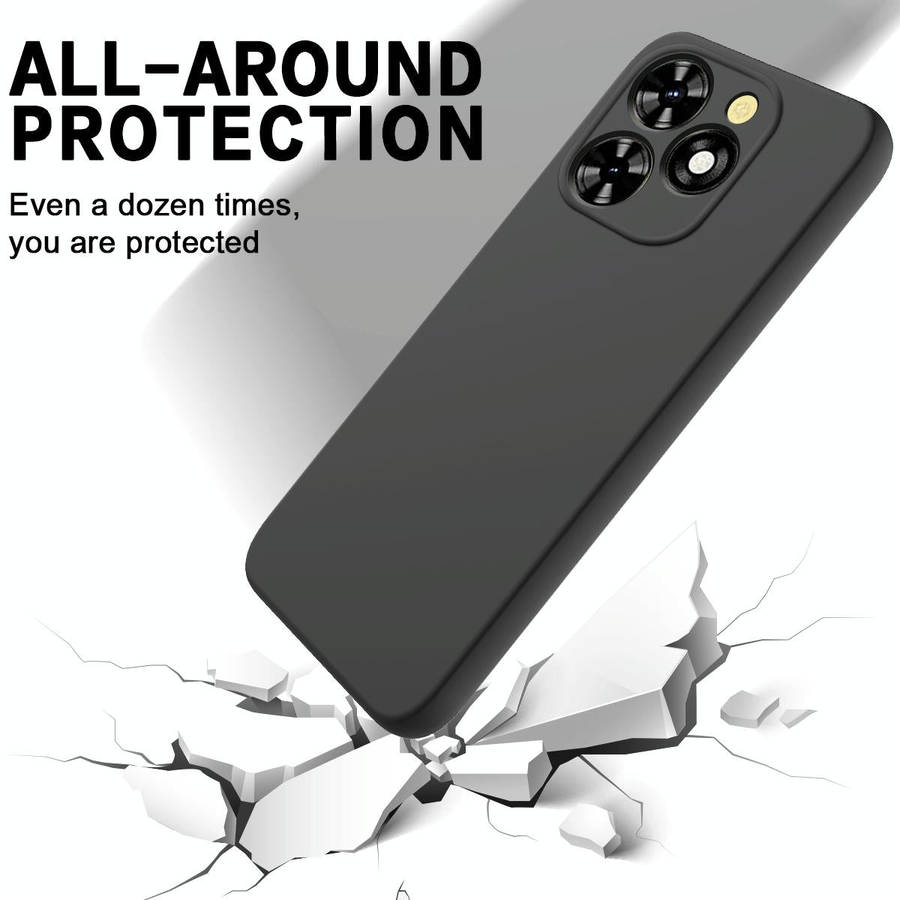 For Tecno Spark 20 Pro Solid Color Liquid Silicone Dropproof Full Coverage Protective Case(Black)