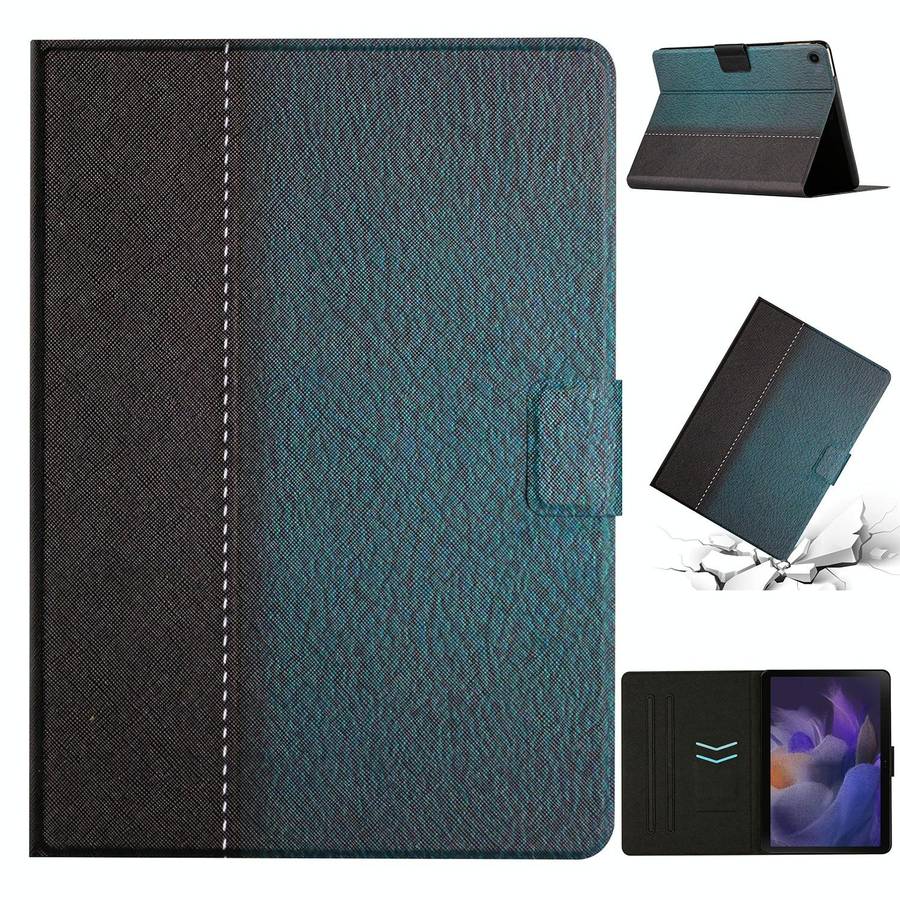 For Samsung Galaxy Tab A9 Stitching Solid Color Smart PU Tablet Case with Sleep / Wake-up Functio...