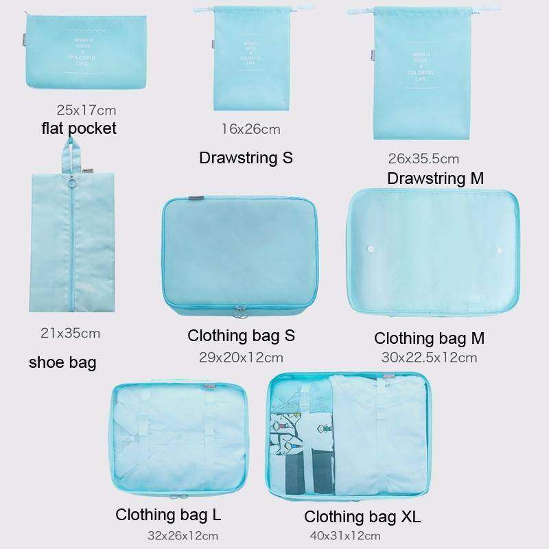 7 In 1 Travel Storage Bag Set Folding Storage Bag(Navy Blue)