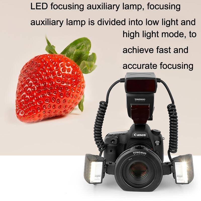 For Canon TTL Oral Insect Insect Teeth Ring Light YONGNUO YN24EX Macro Ring Flash Speedlite(Black)