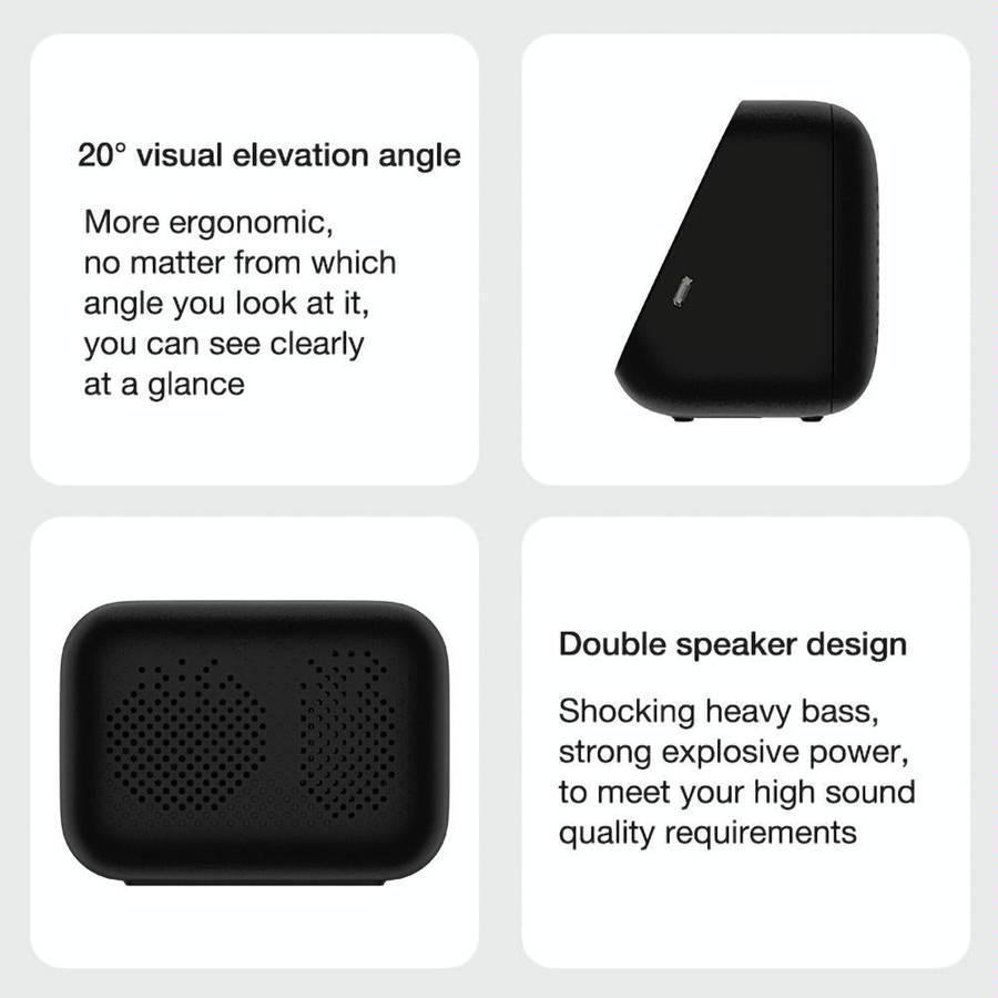 Lenovo TS13 Wireless Portable Subwoofer Stereo Bluetooth Speaker Smart Alarm Clock(White)