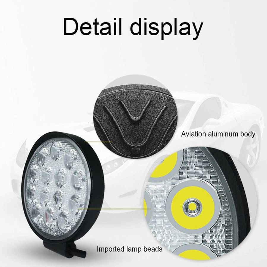 10.5W White Light Round-Shaped Waterproof Car Boat Marine Work Lights Spotlight LED Bulbs, DC 9-30V