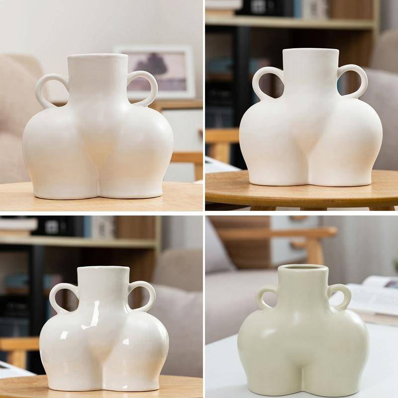 XQY-01 Home Ceramic Vase Decoration Crafts Ornaments Simulation Body Art Dried Flower Vase,Size: ...