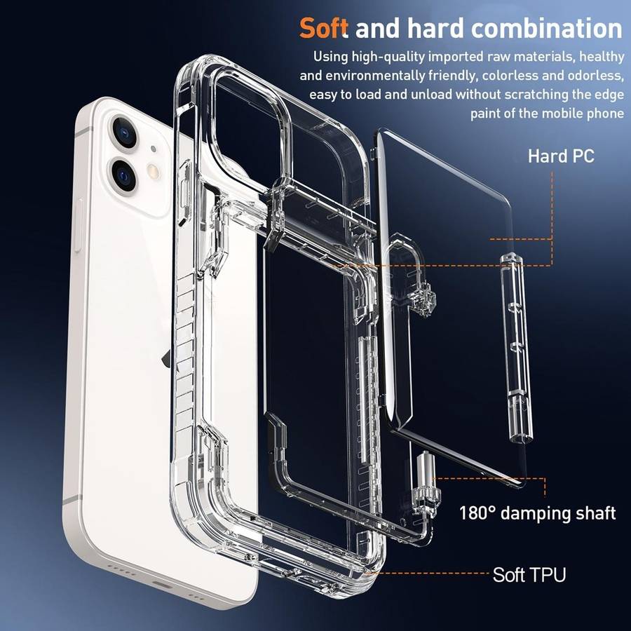 For iPhone 12 / 12 Pro Crystal Clear Flip Card Slot Phone Case(Transparent)