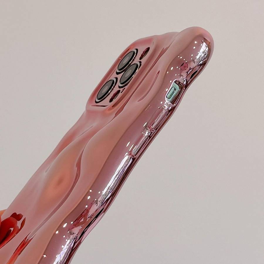 For iPhone 15 Pro Wave Bubbles TPU Phone Case(Painted Pink)
