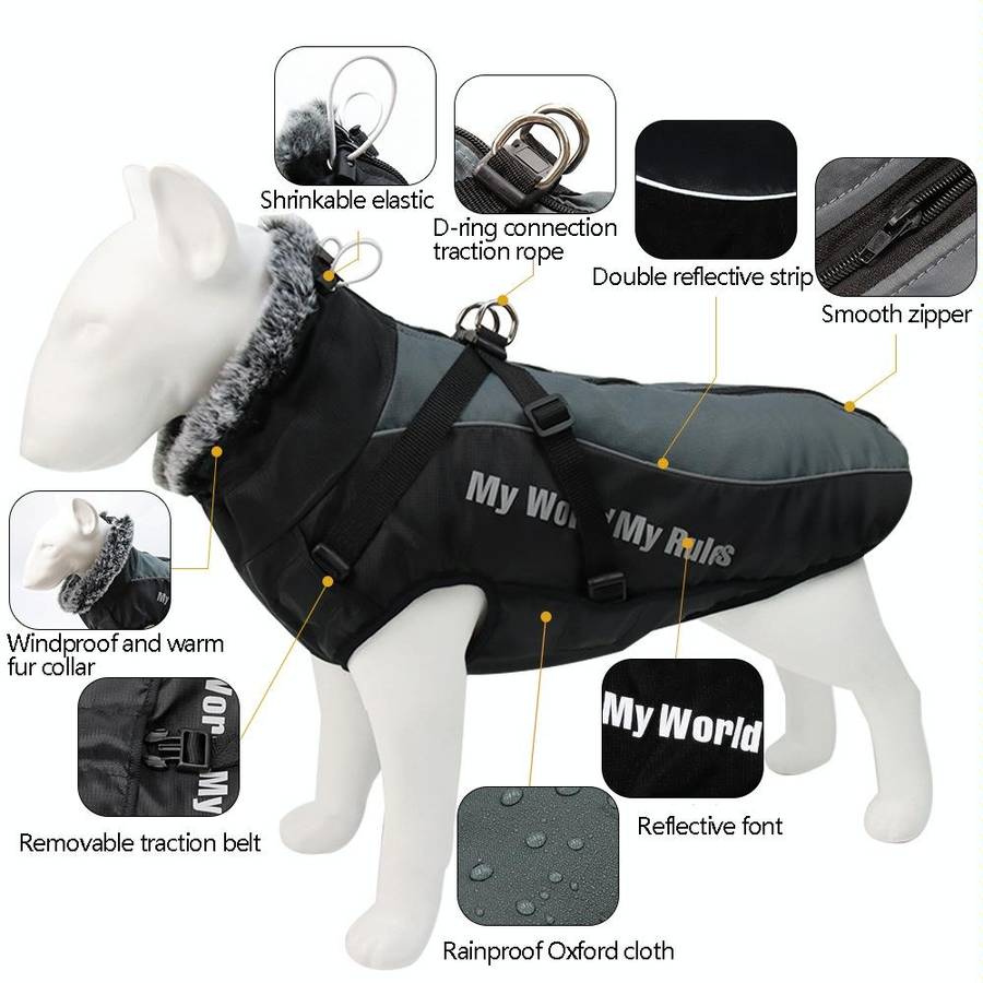 BL-683 Keep Warm Reflective Dog Clothes, Size: XL(Dazzling White)