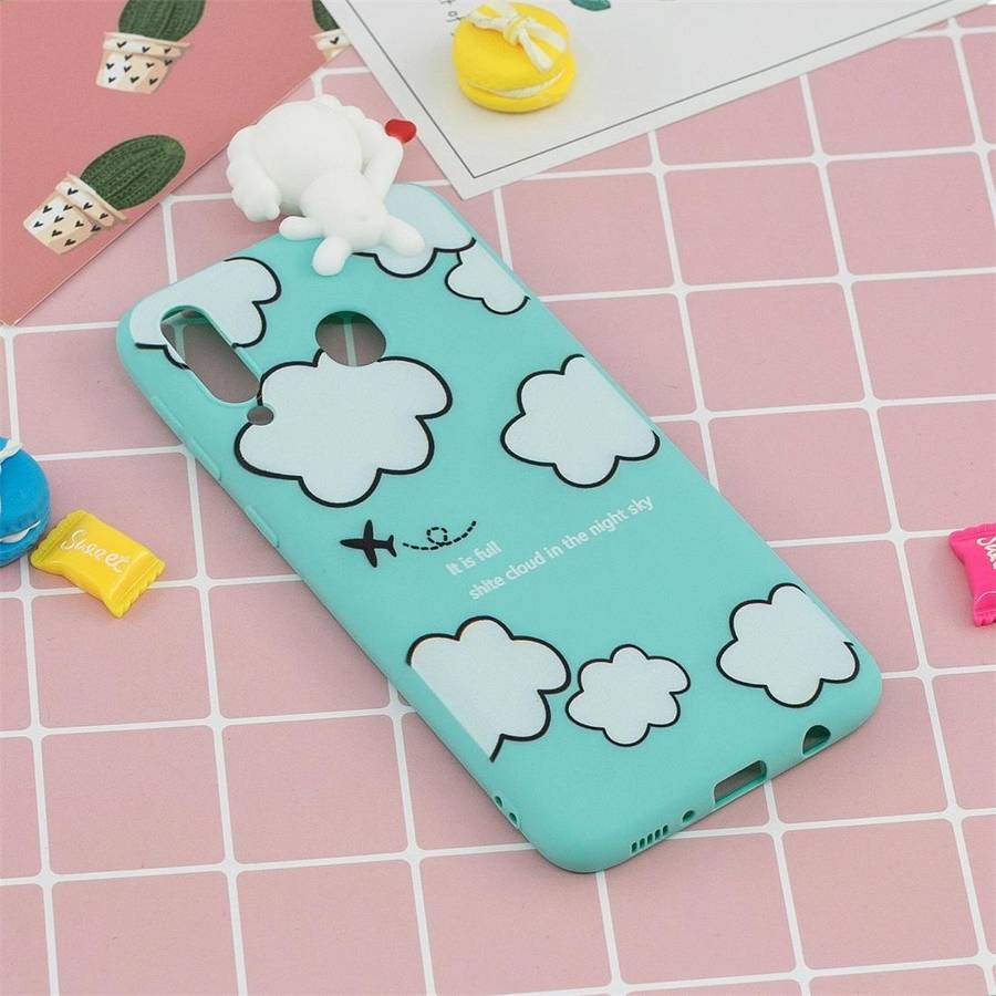 For Galaxy A30 Shockproof Cartoon TPU Protective Case(Clouds)