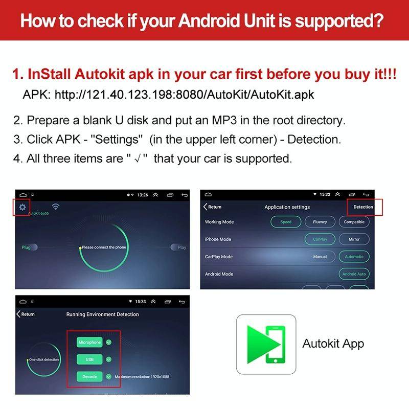 Car Navigation for Android / Apple Carplay Wireless Bluetooth Module Auto Smart Phone USB Carplay...