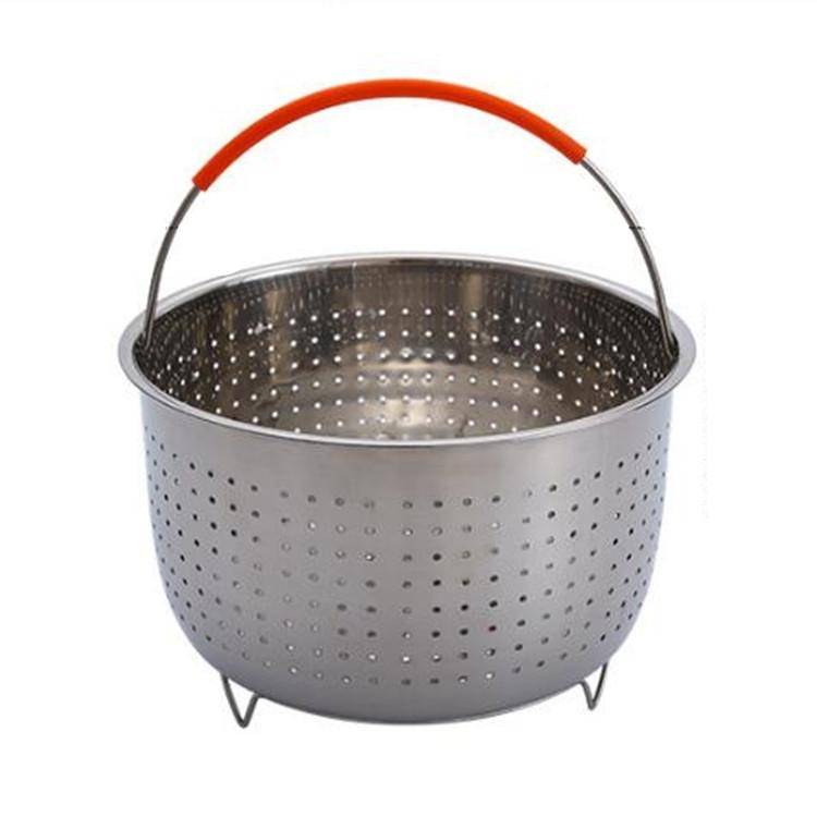 Stainless Steel Steaming Basket Plug-in Silicone Handle Pressure Cooker Steamer Kitchen Cooker Ac...