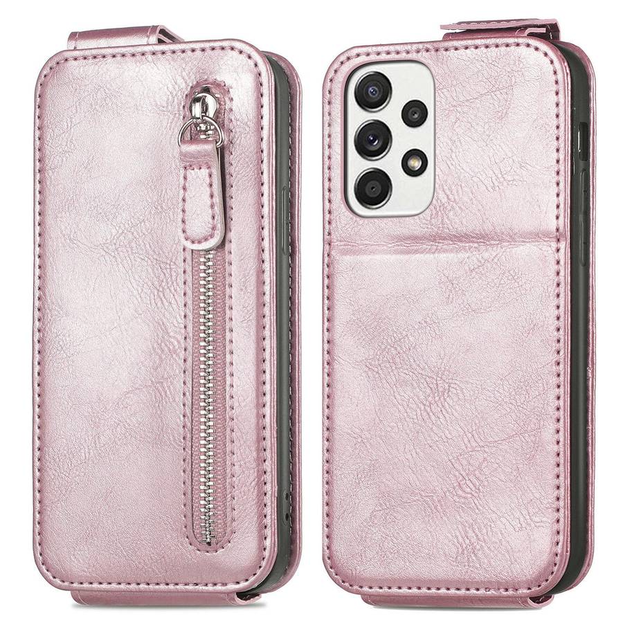 For Samsung Galaxy A33 5G Zipper Wallet Vertical Flip Leather Phone Case(Pink)