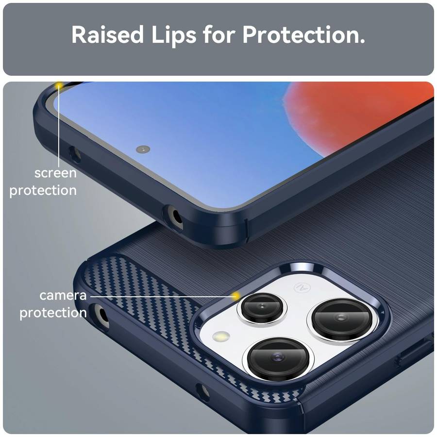 For Xiaomi Redmi 12 Brushed Texture Carbon Fiber TPU Phone Case(Blue)