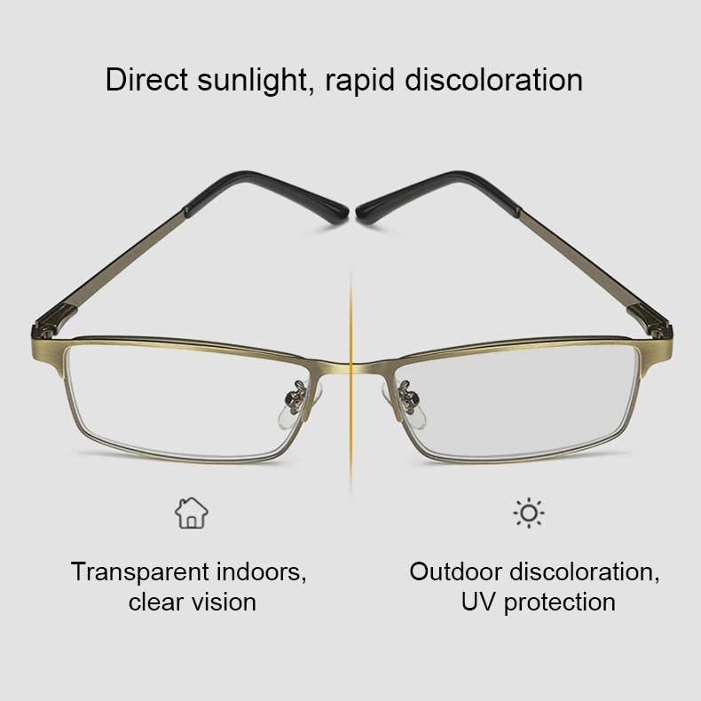Dual-purpose Photochromic Presbyopic Glasses, +3.00D(Gold)