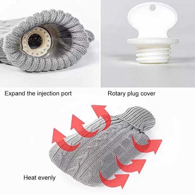 Hot Water Bottle Solid Color Knitting Cover (Without Hot Water Bottle) Water-filled Hot Water Sof...