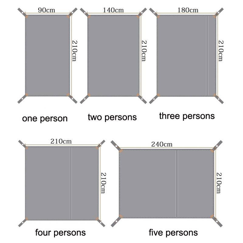Outdoor Tent Mats Thickened Oxford Cloth Waterproof Picnic Mat, Size: 140x210cm(Grey)