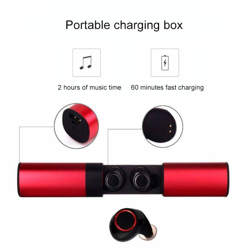 Drawer Type S2 Ear-in TWS Bluetooth V5.0 Wireless Earphones(Grey)