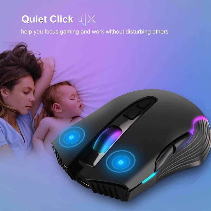 E50 2.4G Wireless Mouse Jiggler Portable Cordless Mouse With 7 Keys(Black)