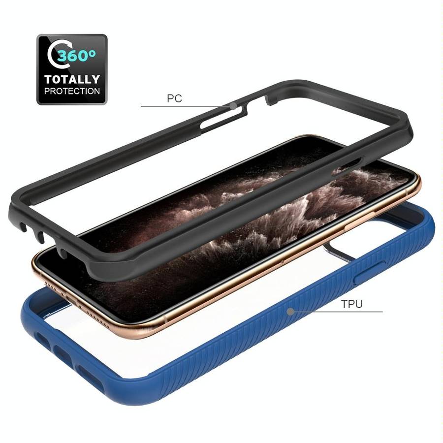 For iPhone 11 Pro Max Starry Sky Solid Color Series Shockproof PC + TPU Protective Case(Black)