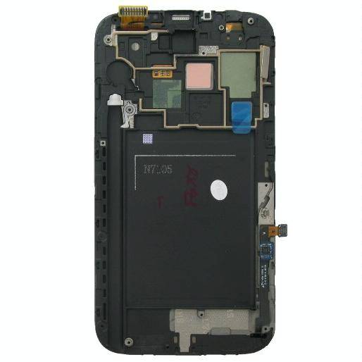 Original LCD Display + Touch Panel with Frame for Galaxy Note II / N7100(White)