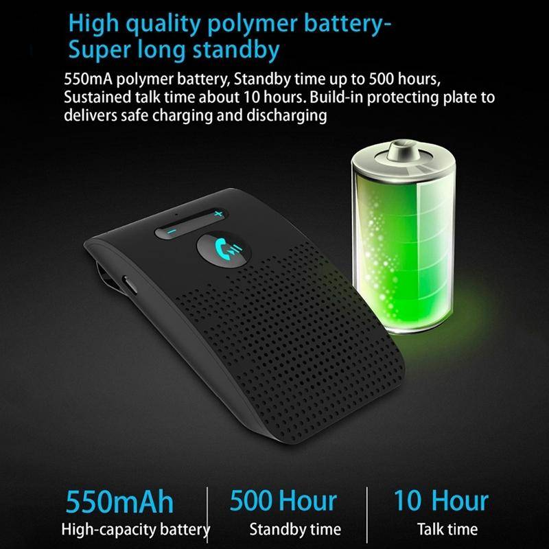 SP09 Multipoint Wireless Bluetooth V4.2 Handsfree Car Kit Speaker Speakerphone, Support Voice Rea...