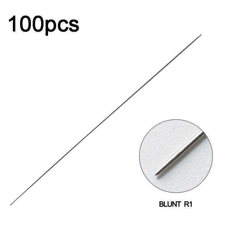 100pcs Blunt 1R 0.35 x 50mm Disposable Tattoo Needles Agujas Microblading Permanent Makeup Machin...