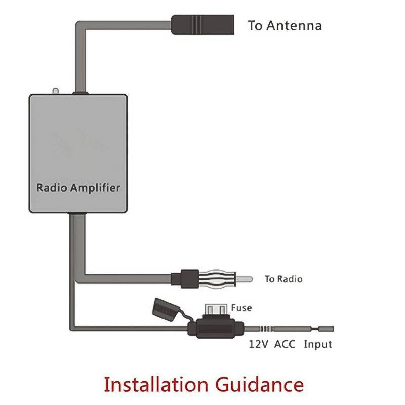 Universal 12V Radio FM Antenna Signal Amplifier Booster