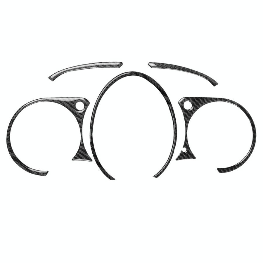 5 in 1 Car Carbon Fiber Speed Dashboard Decorative Sticker for Nissan 370Z Z34 2009-, Left and Ri...