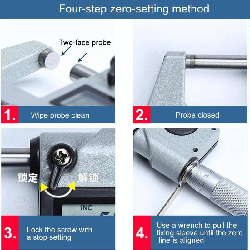 Digital Display Outer Diameter Micrometer 0.001mm High Precision Electronic Spiral Micrometer Thi...