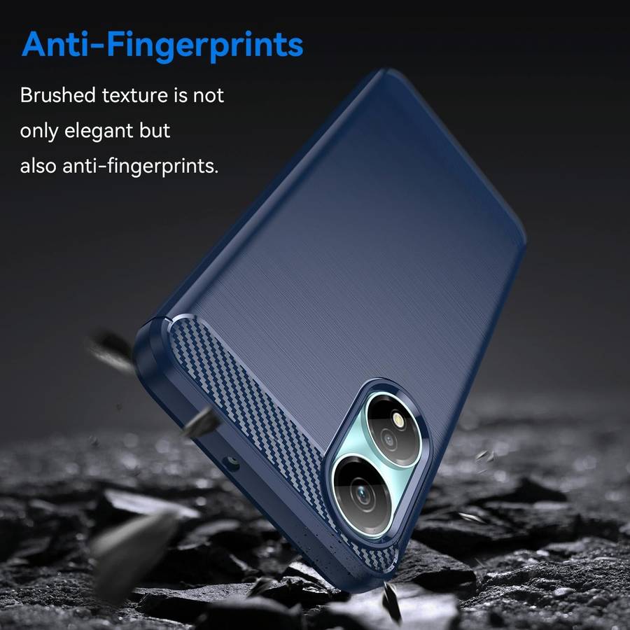 For Honor X7b Brushed Texture Carbon Fiber TPU Phone Case(Blue)