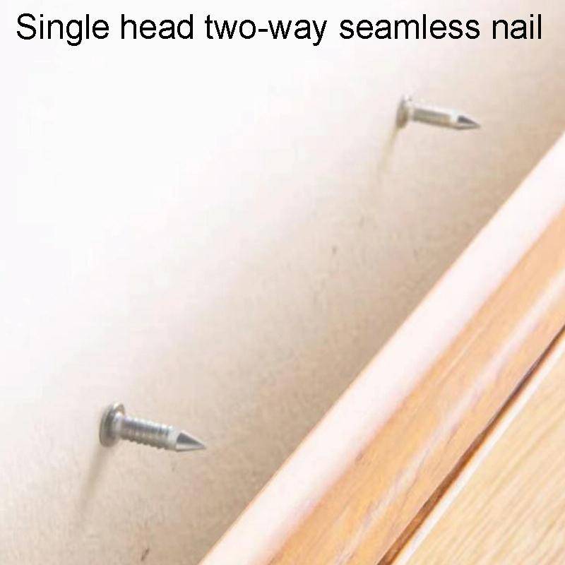 100pcs+1 Tool Skirting Non-Punch Markless Nails Single Headed Bi-Directional Crook Nails Bagged