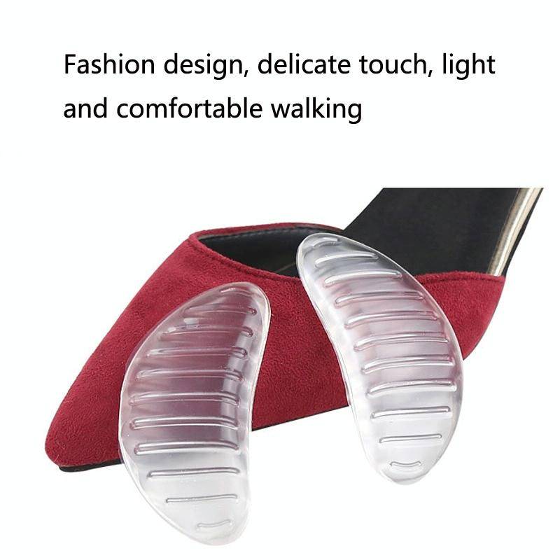 5 Pairs Striped Arch Support Pads Flat Feet Non-Slip Insoles Massage Foot Pads(Transparent)