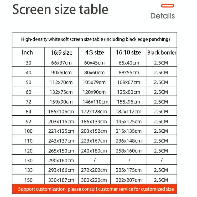 Simple Folding High Density Polyester Projector Film Curtain, Size:72 inch (4:3) Projection Area:...