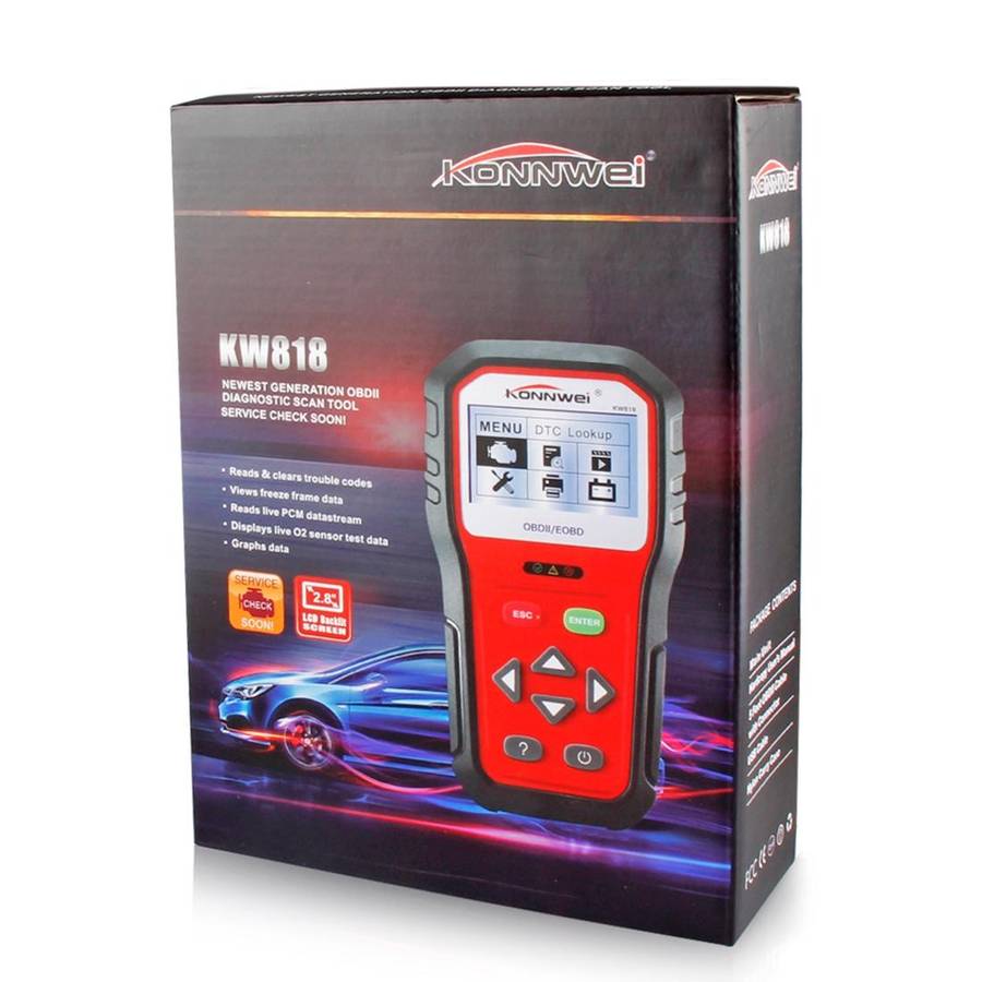 KONNWEI KW818 EOBD / OBDII Car Auto Diagnostic Scan Tools CAN Code Reader Scanner (Only for 12V G...