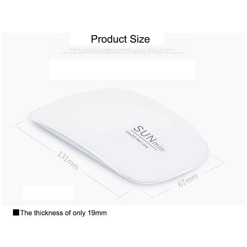 SUN mini 2 6W UV + LED USB Nail Lamp Fingernail Gel Curing Dryer(White)