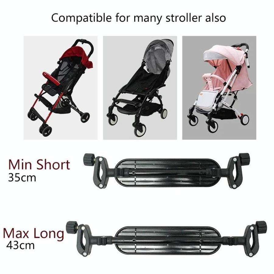 Baby Stroller Accessories Adjustable Pedal Footrest Highchair Footboard(Black)