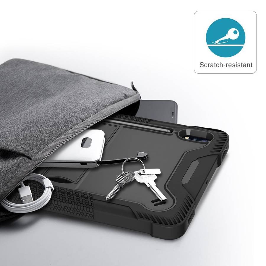 For Samsung Galaxy Tab S8 / Galaxy Tab S7 Silicone + PC Shockproof Protective Case with Holder(Bl...