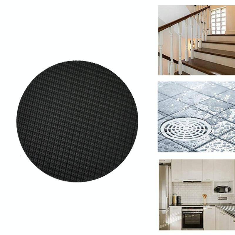 6 PCS / Pack 10cm Bathroom Steps Round PEVA Non-Slip Stickers(Black)