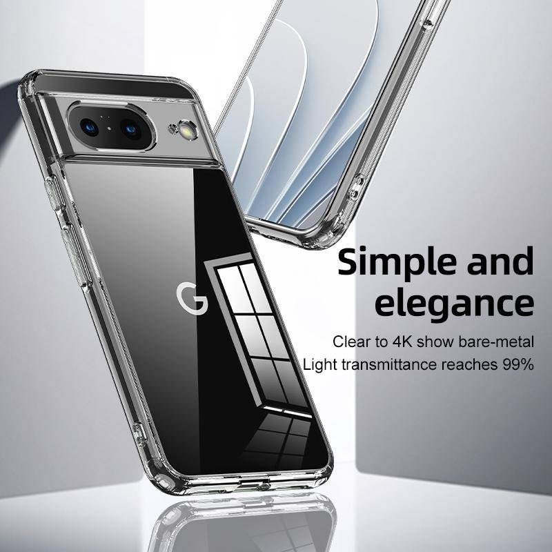 For Google Pixel 8 Armor Clear TPU Hard PC Phone Case(Matte Black)