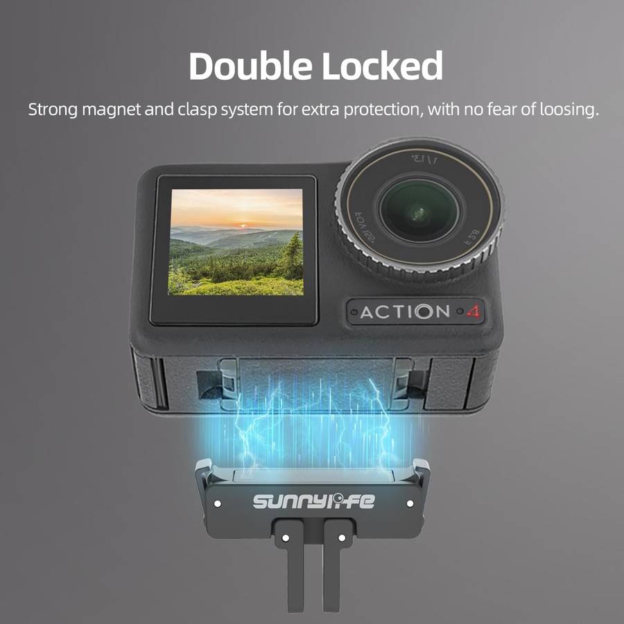 Sunnylife AD691 Magnetic Adapter Mount for DJI Action 2 / Osmo Action 3 / 4 (Black)