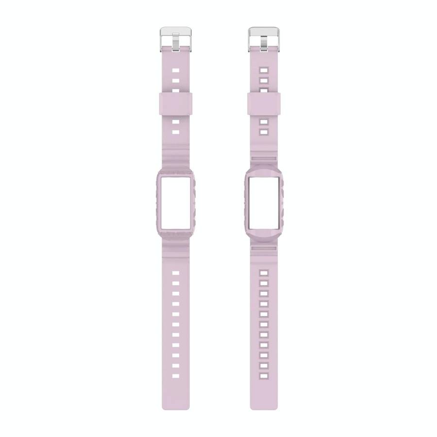For Fitbit Charge 4 Silicone One Body Armor Watch Band(Light Purple)