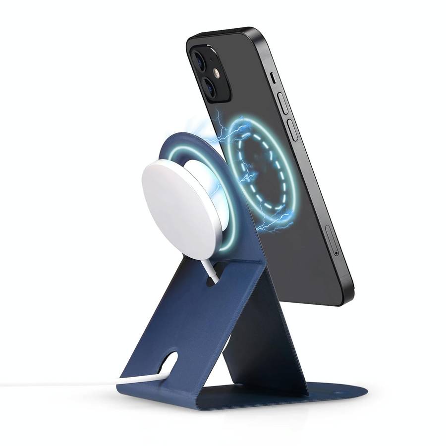 2 in 1 Vertical PU Magnetic Bracket for MagSafe Wireless Charger(Brown)