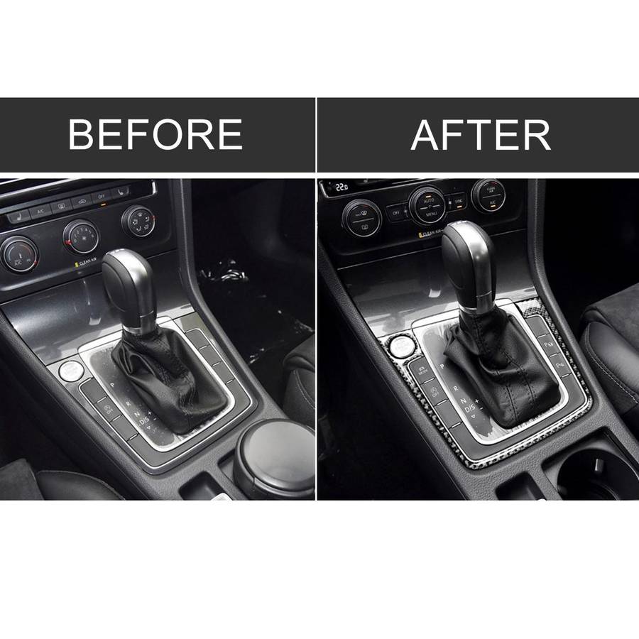 Car Carbon Fiber Gear Position Panel Frame Decorative Sticker for Volkswagen Golf 7 2013-2017, wi...