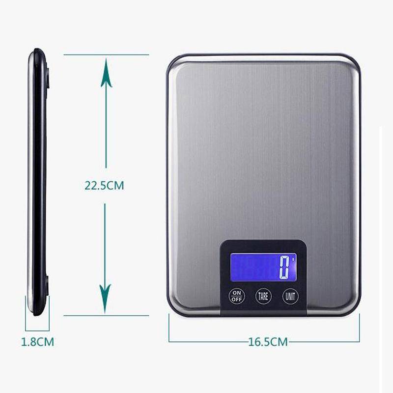 15kg x 1g Stainless Steel High Precision Kitchen Touch Electronic Scale, Load Bearing:15kg