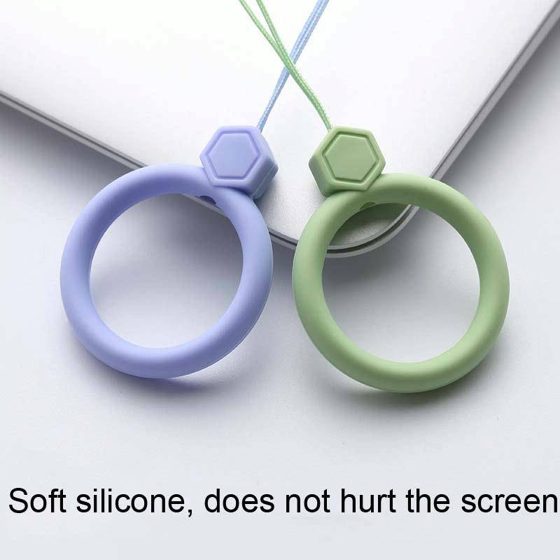 10 PCS Silicone Ring Mobile Phone Lanyard Water Bottle Anti-fall Pendant(Classic Black)