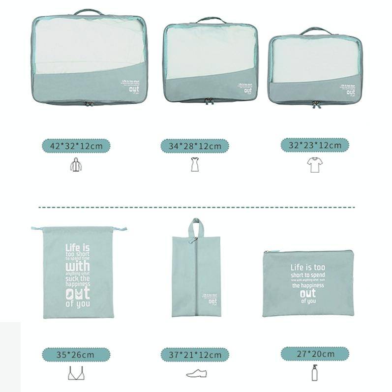 RH2203 6 In 1 Travel Portable Storage Bag Set Without Suitcase(Pink)