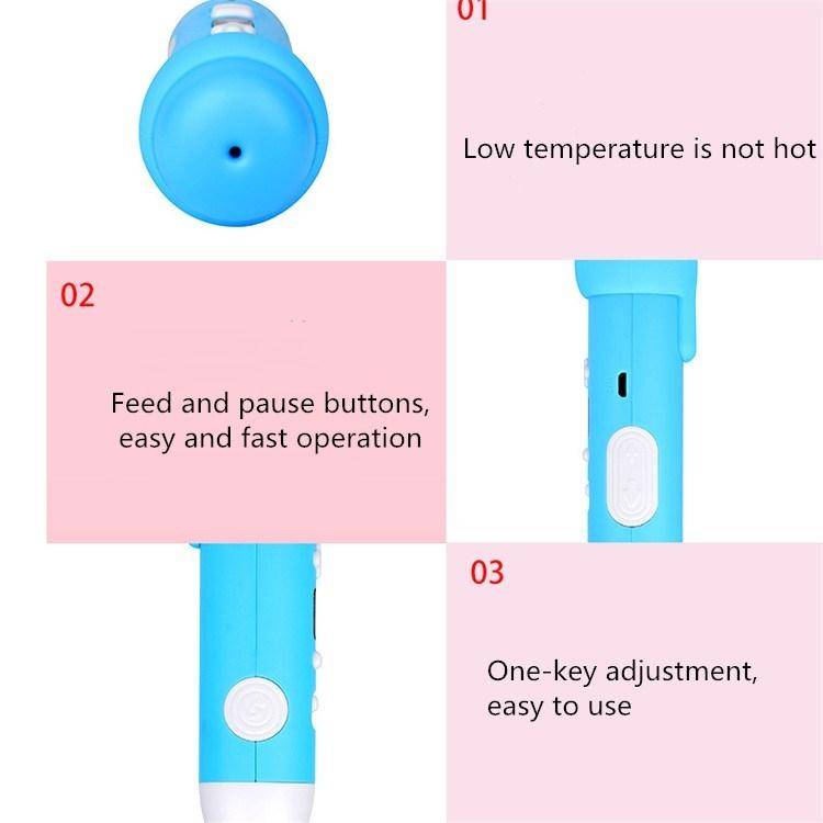 Low Temperature 3D Printing Pen Wireless Charging Printing Pen(Blue)