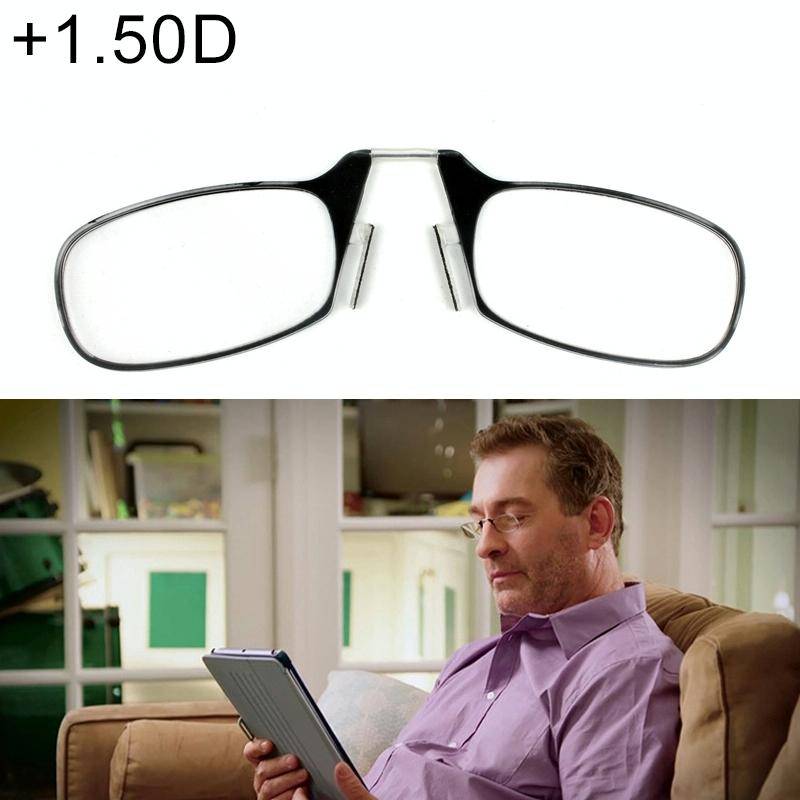 Ultra Thin High-definition Nose Resting Pocket Presbyopic Hypermetropic Reading Glasses, +1.50D(B...
