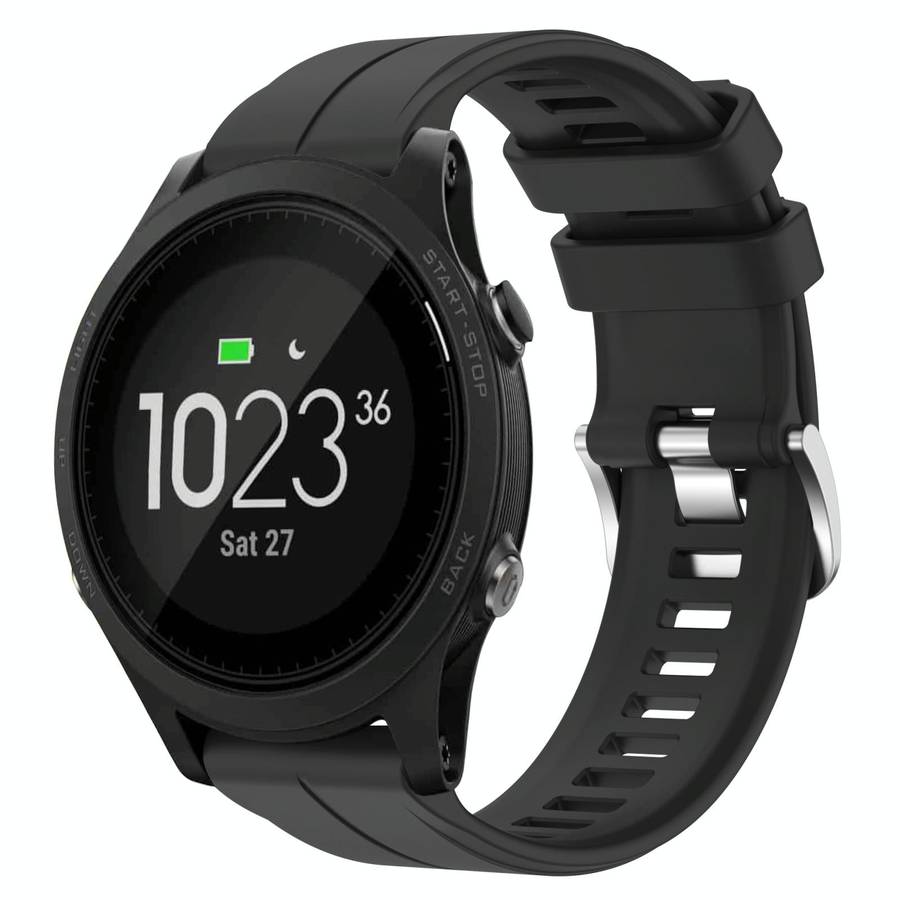 For Garmin Forerunner 935 22mm Solid Color Silicone Watch Band(Black)