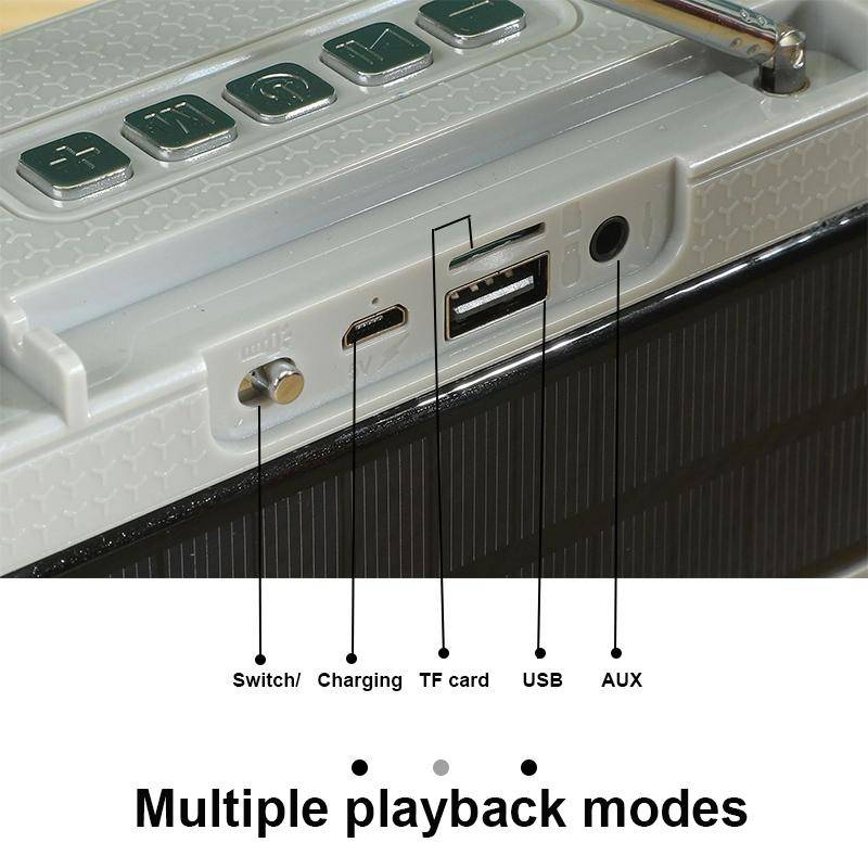 T&G TG280 Solar Power Charging Bluetooth Speakers with Flashlight, Support TF Card / FM / 3.5mm A...