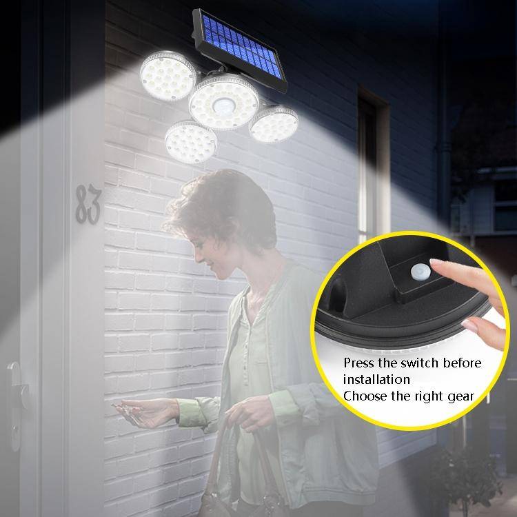 TG-TY051 4-Head Rotatable Solar Wall Light Body Sensor Outdoor Garden Waterproof Corridor Garden ...